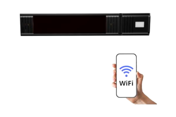 Millarco Home>it® infraröd terrassvärmare med wi-fi för väggmontering 1500 W svart/svart glas