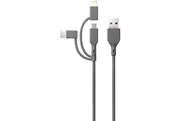 GP Batteries GP CY1N Lade & Sync-kabel 1 m 3in1 USB-A på Micro/USB-C/Light