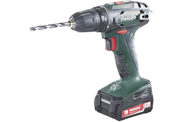 Metabo  602206530 batteriborrskruv BS 14,4 14,4 V, 2 x 2 Ah Li-Ion batteri, medföljer. Laddare, i kassen, max. vridmoment: 20 Nm (mjuk)/ 40 Nm (hård), borrØ: 10 mm (stål)/20 mm (mjukt trä)