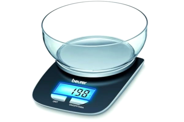 Beurer  KS 25 köksvåg med 1,2 l vägningsskivor, digital köksvåg med Tara-vägningsfunktion och 3 kg lastkapacitet