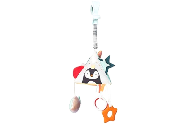 Taf Toys  North Pole Pyramid Activity Baby Pram Toy. Clip on Hanging Soft Sensory Toys for Strollers, Car Seat, Pushchairs and Cot. Infants 3 Months +, Multi