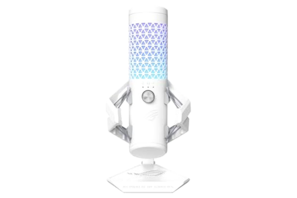 Asus ASUS ROG Carnyx RGB 25 mm USB-kondensatormikrofon Gaming, Streaming, Podcast, 192 kHz/24-bitars, Kardioid, Inbyggt Pop-/Högpassfilter, One-Touch Audio Deaktivering, Aura-Sync RGB, Vit