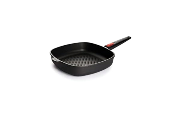 Woll Titanium Nowo Gietijzeren steakpan, vierkant, met groeven, 28 x 28 cm, 6,5 cm hoog, met afneembare steel