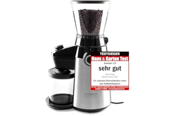 Caso  Barista Flavour, elektrisk design-kaffekvarn, malningsgrad justerbar i 15 steg, konisk kvarn av robust rostfritt stål, doftvänlig, för perfekt kaffe och espresso, 23,50 x 15,50 x 35,50 cm