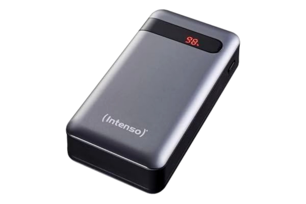 Intenso  Powerbank PD 20000 – externt batteri med Power Delivery & Quick Charge 3.0 (20 000 mAh, lämplig för smartphone, surfplatta, MP3-spelare, digitalkamera), antracit