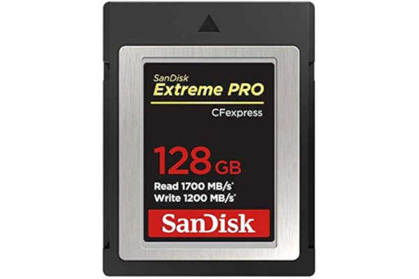 SanDisk  Extreme PRO 128GB CF Express Card Type B, up to 1700MB/s, for RAW 4K video, Black