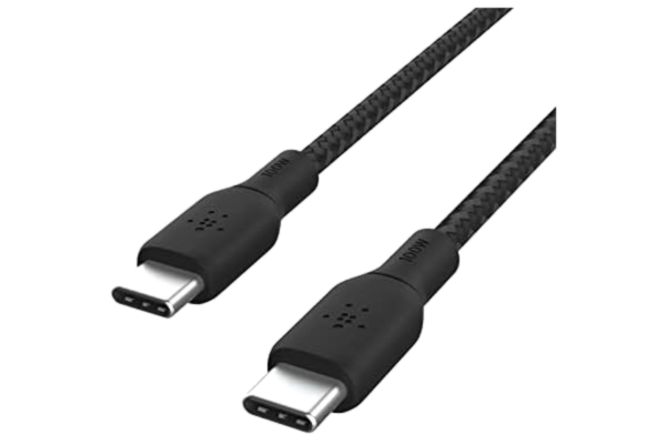 Belkin  USB Type C till C kabel, 100 W Power Delivery USB-IF certifierad 2.0 USB C kabel med dubbelflätat nylonhölje för iPhone 15, iPad Pro, MacBook, Galaxy, Pixel och fler, 2 m - svart