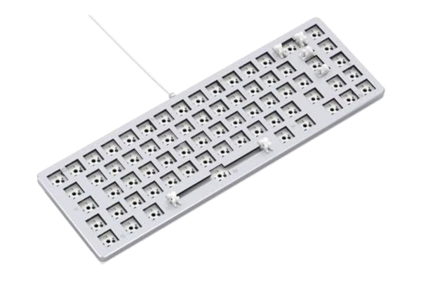 Glorious  Gaming GMMK 2 Compact 65% Barebones (endast chassi) – Chassi till mekaniskt gamingtangentbord, egen kompakt TKL-storlek (65%), aluminium, anpassningsbart, RGB, Internationell/ISO - Vit