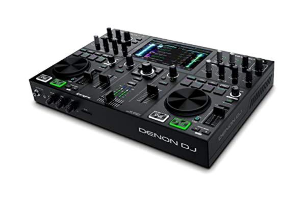 Denon  DJ PRIME GO – Portabel/Smart DJ-konsoll med 2 däck, WiFi-streaming, 7-tums HD-pekskärm och uppladdningsbart batteri