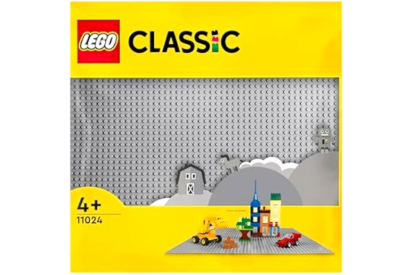 LEGO  11024 Classic Grå basplatta Byggleksak, Bygg- och Uppvisningsplatta, Från 7 år, Presentidé för Barn