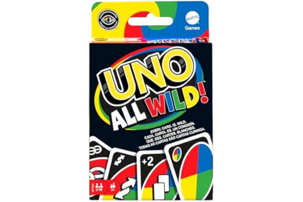 Barbie Mattel Games HHL33 - UNO All Wild kortspel med 112 kort, barnspel, familjespel och festspel, från 7 år och uppåt