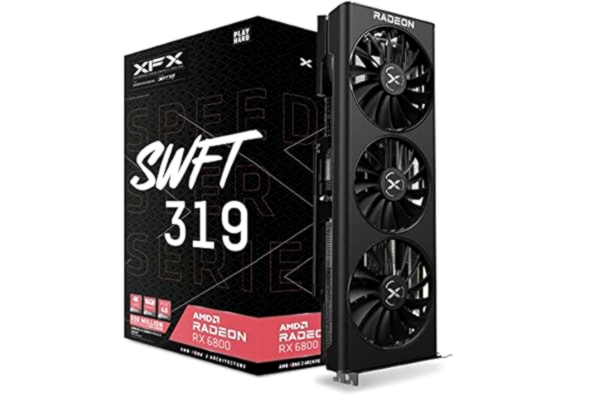 XFX  SPEEDSTER SWFT319 AMD Radeon™ RX 6800 CORE Gaming Graphics Card with 16GB GDDR6, AMD RDNA™ 2 (RX-68XLAQFD9)