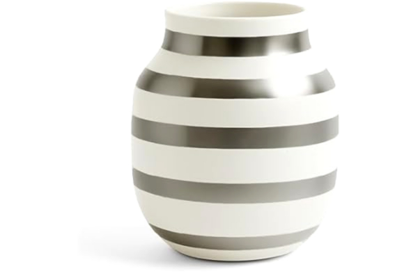 Kähler  Vase H20 cm Omaggio Originaldesign med handmålade ränder, metallics