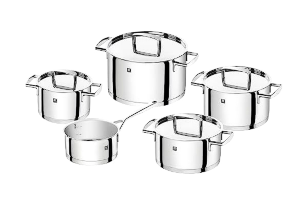 Zwilling ZWILLING Kastrullset i 5 delar, 4 lock, lämplig för induktionsspis, Stål, Passion