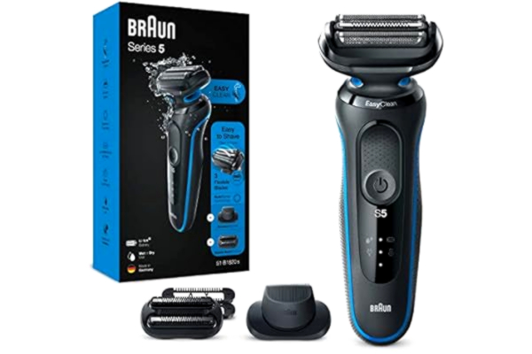 Braun  Series 5 51-B1820s Rasoir Électrique avec 2 Accessoires EasyClick, Bleu
