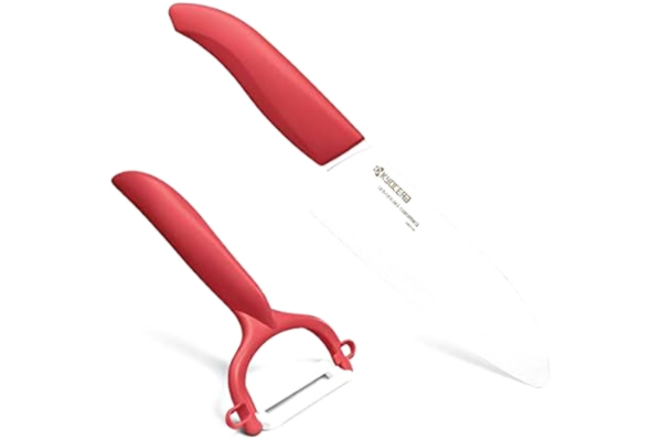 Kyocera  Cut&Peel FK-140WH-GR&CP-10 NGR messen cadeauset, kunststof keramiek, rood/wit, 26,7 x 4,5 x 1,9 cm