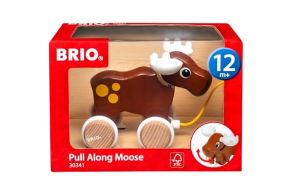 BRIO  30341 Dragleksak Älg | Pull Along Moose. 1 del. För barn från 12 månader.