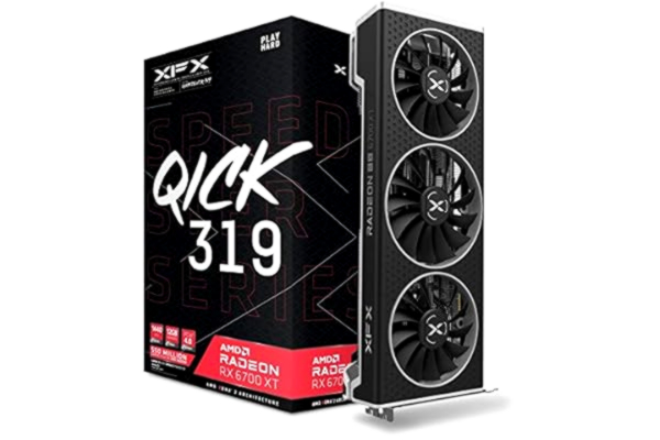 XFX  Speedster QICK319 AMD Radeon RX 6700 XT Ultra karta graficzna do gier z 12 GB GDDR6 HDMI 3 x DP, AMD RDNA 2 RX-67XTYPUDP