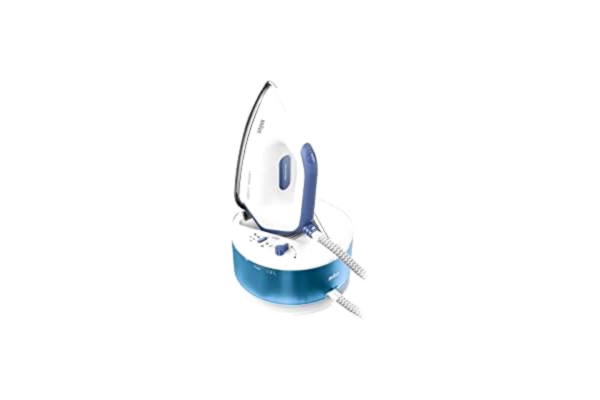 Braun  Carestyle Compact Stoomgenerator IS 2143, Stoomstrijkijzer Freeglide 3D Technologie, Verticale Stoom, 2400 W, Pompdruk 6 Bar, Stoomproductie 400 G/Min, Groot 1.5L Waterreservoir, Wit/Blauw