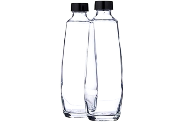 SodaStream sodastream DuoPack Lot de 2 Bouteilles Plates en Verre, pour Machine à gazéifier, 1 l - 7,5 x 27,2 cm