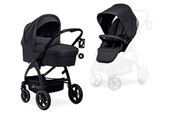 Hauck hauck Poussette Combinée avec Nacelle et Couvre Jambes Saturn R Duo Set/dès la Naissance/Jusqu'à 25 kg/Réversible/Hauteur Réglable/Grand Panier/Pliable Compacte/Porte Gobelet 40020