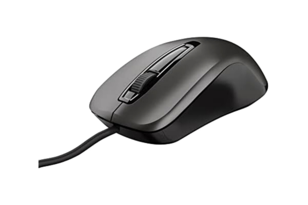 Trust  Carve Souris Optique Filaire (3 Boutons et Roulette de Défilement, 1200 PPP, pour Droitiers et Gauchers) Noir