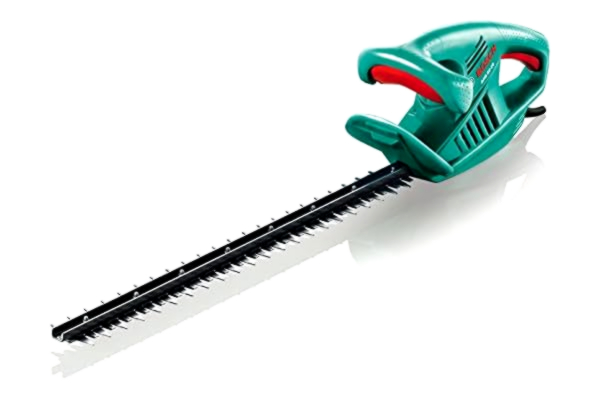 Bosch  AHS 55 – 16 – nożyczki do żywopłotu w kartonie ochrona ostrza, długość ostrza: 550 mm, otwór zębów: 16 mm, 450 W)