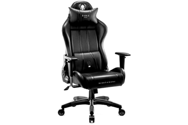 Diablo  X-One 2.0 Gaming Stoel Gamestoel Bureaustoel Verstelbare Armleuningen Ergonomisch Ontwerp Nek- / Lendenkussen (S, Zwart)