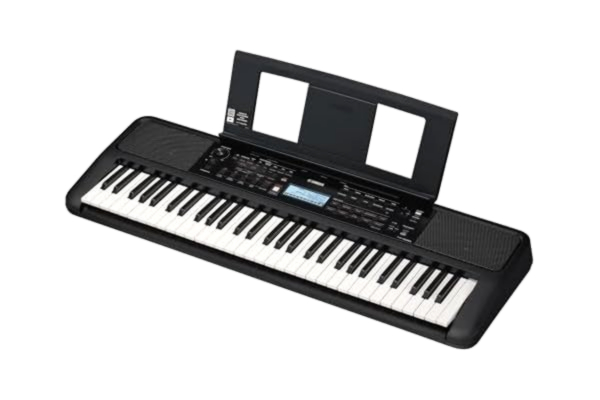 Yamaha  PSR-E383 - bärbart keyboard för nybörjare med anslagskänsliga tangenter, 650 instrumentljud och 48 toners polyfoni, 2 online lektioner med en lärare från Yamahas musikskola ingår