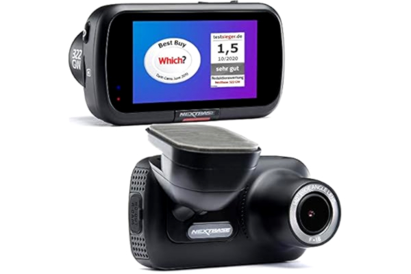 Nextbase  322GW Dash Cam Full 1080p/60fps HD Recording In Car DVR Camera- 140° Front- Wi-fi, GPS, Bluetooth- SOS Emergency Response- Night Vision- Auto Loop Records- Polarising Filter Compatible