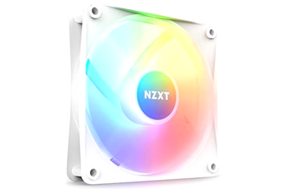 NZXT  F120 RGB Core - 120mm Hub-Mounted RGB Fan - 8 Individually-Addressable LEDs - Semi-Translucent Blades - High Static Pressure & Airflow - Quiet Operation - CAM Software - White
