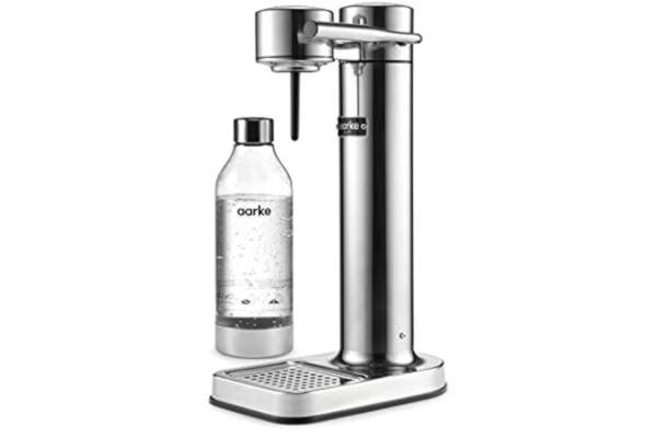 Aarke  Carbonator II - Machine à eau pétillante, Acier Inox, Bouteille PET incluse, compatible avec les cartouches de CO2 60L, Polished Steel