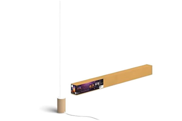 Philips  Hue Gradient Signe Oak: Vit golvlampa för sovrummet, Philips Hue White Ambiance, flerfärgfunktion, Zigbee & BT, röststyrning via Amazon Alexa, Google Home, Siri