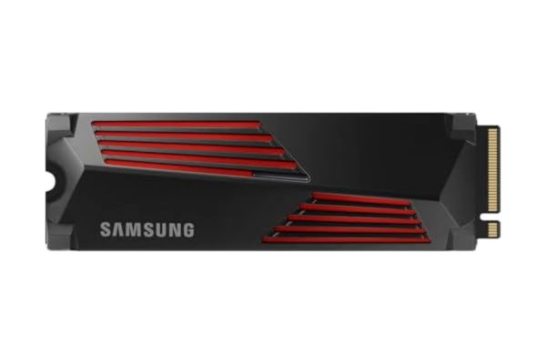 Samsung  990 PRO NVMe M.2 SSD mit Heatsink, 1 TB, PCIe 4.0, 7.450 MB/s Lesen, 6.900 MB/s Schreiben, Interne SSD für PC-/Konsolen-Gaming und Videobearbeitung, MZ-V9P1T0CW