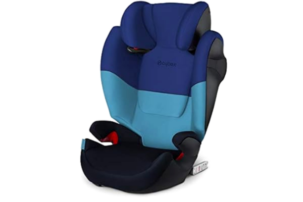 Cybex  Silver Solution M-Fix Child's Car Seat, High Back Booster, with Reclining Headrest and ISOFIX Compatible, Group 2/3 (15-36 kg), From Approx 3-12 Years, Blue Moon