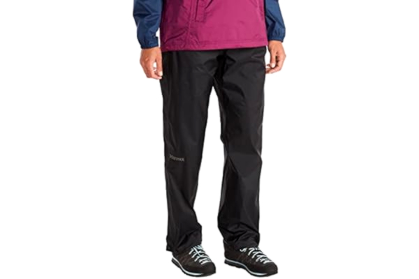 Marmot  Wm's PreCip Eco Full Zip Pant, Vattentäta regnbyxor, vindtäta vandringsbyxor, andningsaktiva regnkläder för vandring och Trekking, För kvinnor, Black, L