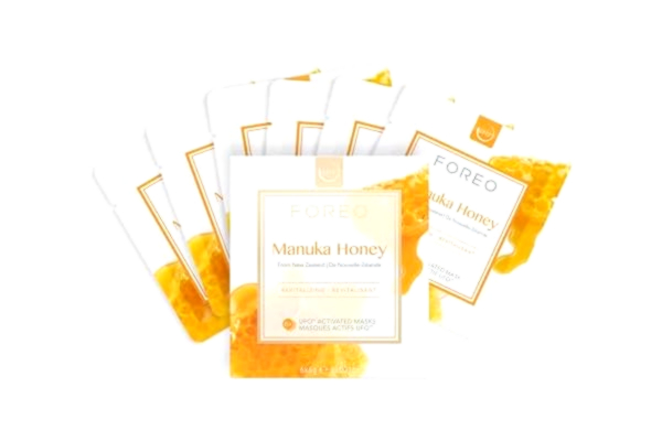 Foreo FOREO Manuka honung UFO-aktiverad ansiktsmask mot tråkig och trött hud, 3-pack, anti-åldrande, lugnande, Manuka honung & allantoin, djurförsöksfri, kompatibel med alla UFO-enheter