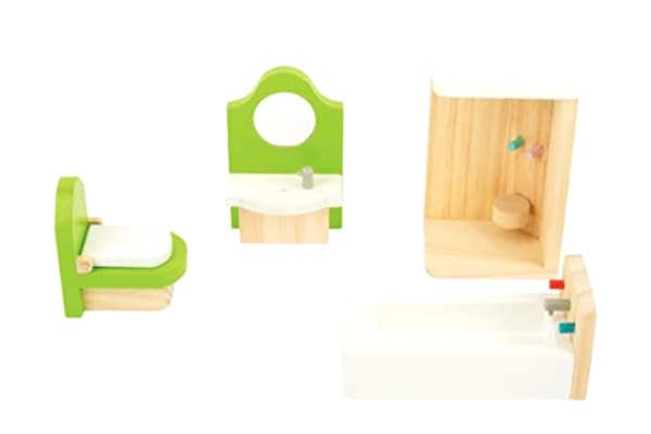 Small Foot small foot dockhusmöbler badrum av trä, lämplig för böjdockor, tillägg till dockhuset, artikelnr. 10872, liten