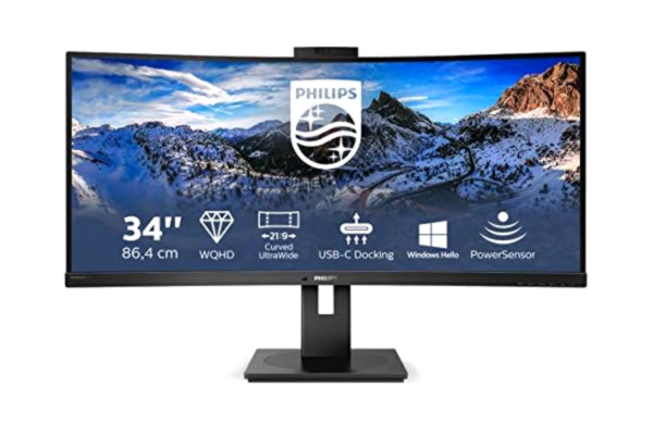 Philips 34" Philips P-line 346P1CRH - 3440x1440 - 100Hz - VA - USB HUB - LAN (RJ-45) - Speakers - Curved - 4 ms - Skjerm