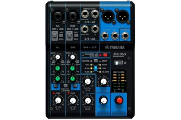 Yamaha  MG06X Mixer - Kompakt mixer med sex ingångskanaler och D-PRE mikrofonförstärkare, i svart