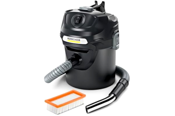 Kärcher  ask- och torrdammsugare AD 2, effekt: 600 W, metallbehållare: 14 l, sugslang: 1,2 m, integrerad filterrengöring, planfilter, grovsmutsfilter i metall