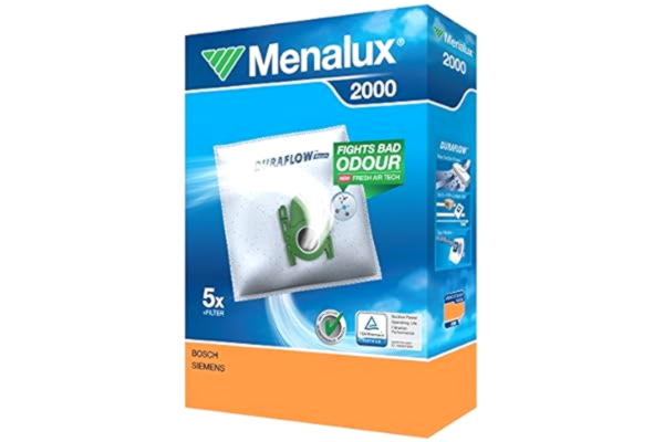 Menalux  Dammsugarpåsar, Modell 2000, 5 påsar, kompatibel med flera dammsugare