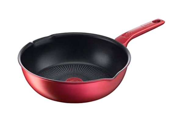 Tefal  Daily Chef G2737702 Koekenpan, diep, rood, 26 cm, duurzaam, gemakkelijk te reinigen, anti-aanbaklaag, thermisch signaal, gezonde keuken, schenktuit, geproduceerd in Frankrijk, inductie