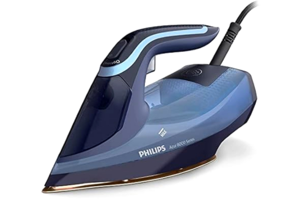 Philips  Azur 8000 Series Ångstrykjärn - 45 g/min Kontinuerlig Ånga, 210g Ångförstärkning, 2400 W, OptimalTEMP Teknik, SteamGlide Elite, ljusblå (DST8020/20)