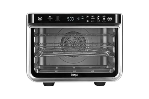 Ninja  Foodi 10-i-1 multifunktionsugn, portabel miniugn för bänkskivor och arbetsytor, multifunktionsugn med 10 matlagningsfunktioner; luftfritera, rosta, grilla, baka och mer, silver/svart DT200EU