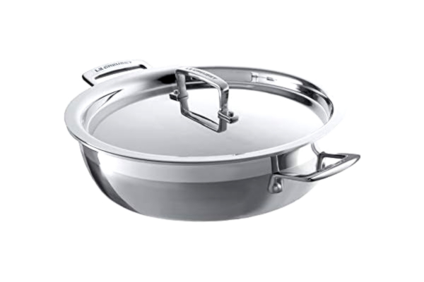 Le Creuset LE CREUSET Signature Serveringspanna med Lock, Rostfritt Stål, 30 cm, Silver