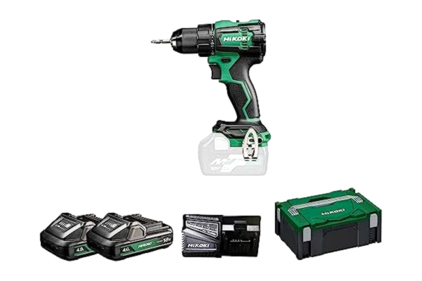 HiKOKI  Akku Bohrschrauber DS18DE (18 V, 4,0 Ah Li-ion Akku, Festdrehmoment 70 Nm, Brushless Motor, Reactive Force Control, 22 Drehmoment-Einstellungen, LED, Zubehör, im Transportkoffer)