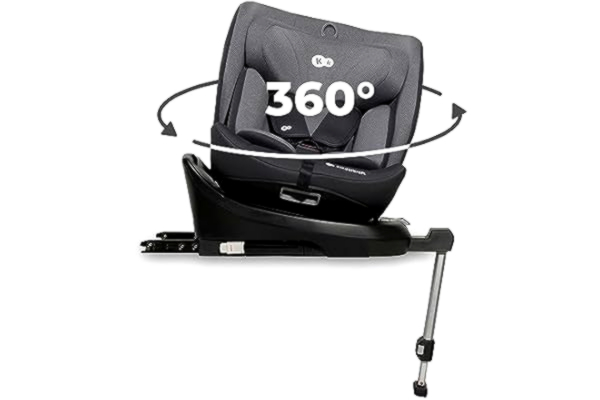 KinderKraft Kinderkraft I-360 i-Size Barnstol, 0-36 kg, 40-150 cm, från födseln till ca 12 år, bilbarnstol med Isofix-station, FWF och RWF, justerbart nackstöd/ryggstöd med liggläge, grå