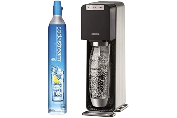 SodaStream sodastream Power Sparkling Water Maker black & silver with 1 l bottle & 60 l CO2 cylinder, 3 fizz levels, automatic, led light indicator