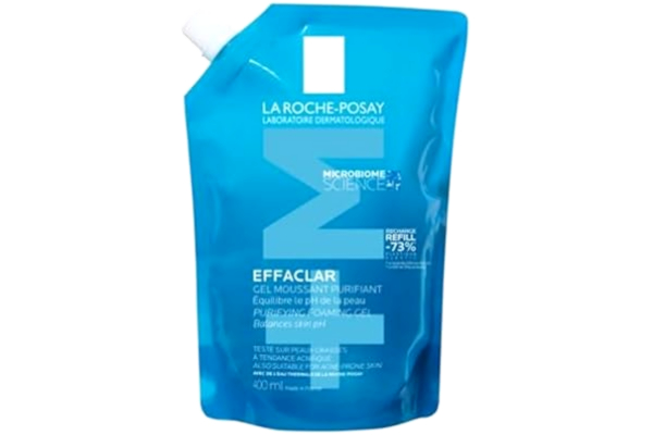 La Roche Posay  Gel för fet hud med akneisk trend, renande, anti-föroreningar, rengör försiktigt och lugnt, tvålfri formel, effaclar +M, miljövänlig 400 ml